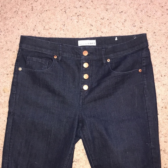 Loft modern skinny button fly jeans size 8/29 - Picture 6 of 11